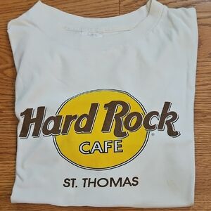 VINTAGE ST. Thomas Hard Rock Cafe  Cream T-Shirt XL